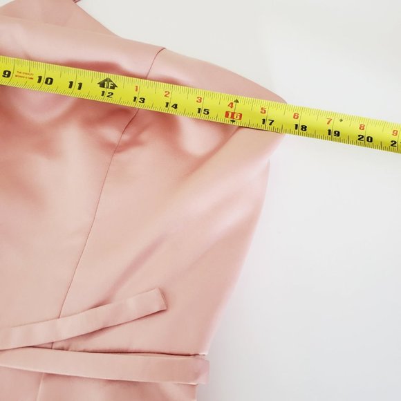 GATHER & GOWN Pink Satin Bridesmaid Formal A-Line Dress - Picture 12 of 15